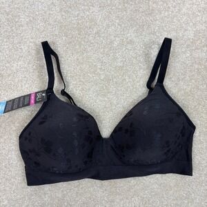 Bali Comfort Revolution ComfortFlex Fit Wireless Bra Black Floral Small NWT